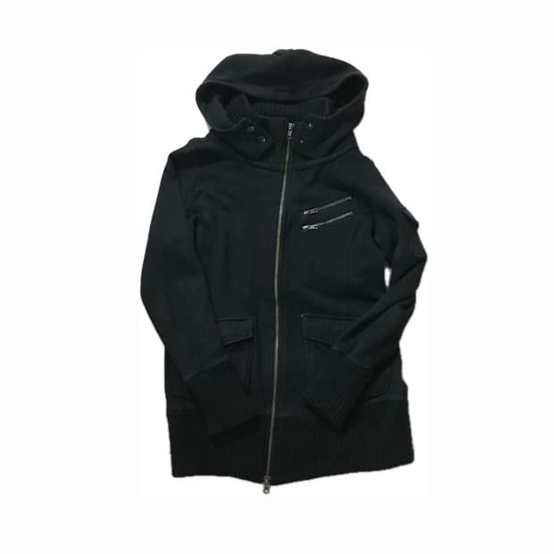 백넘버 여성 포켓 하이넥 슬림핏 후드집업