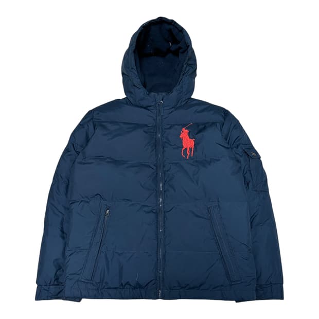 폴로 랄프로렌 레드 빅포니 네이비색 다운 패딩(Women’s L)