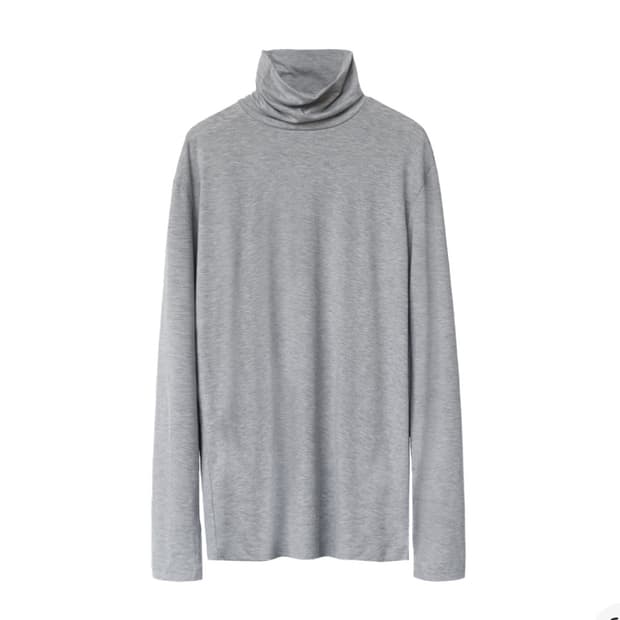 [3] 폴리테루 터틀넥 슬리브 멜란지 그레이