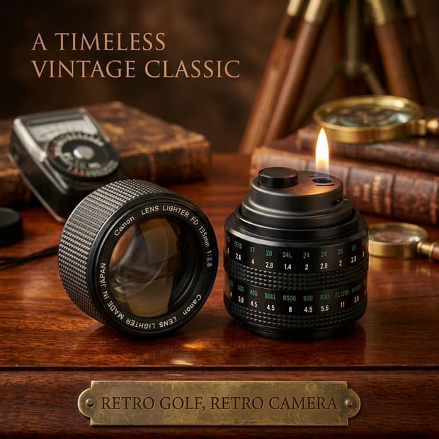 캐논 FD 135mm 렌즈형 가스 라이터 루페 겸용 필름카메라 필카 