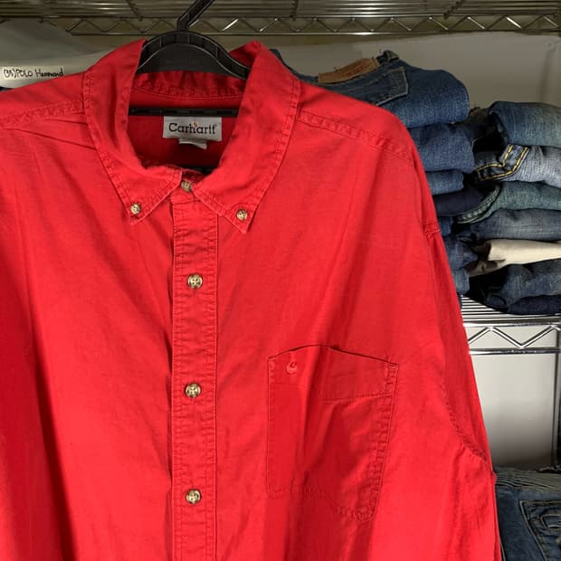 [L] 칼하트 코튼셔츠 레드