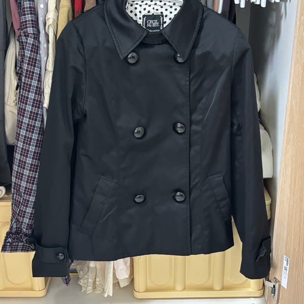 세실맥비 블랙 숏 더플코트