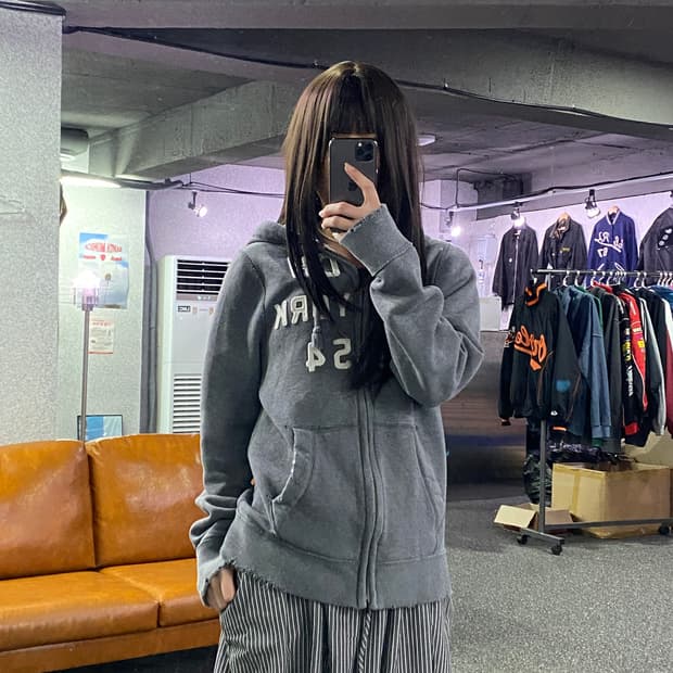 아베크롬비 피치 뉴욕 빅로고 써멀 후드 집업 B2644