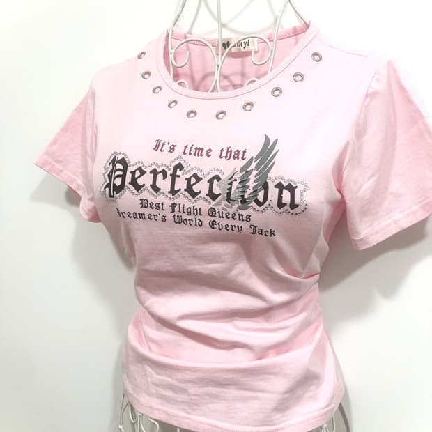 y2k eyelet short sleeve