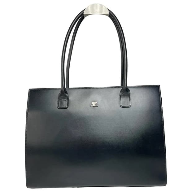 꾸레쥬 courreges 블랙레더 토트백 숄더백