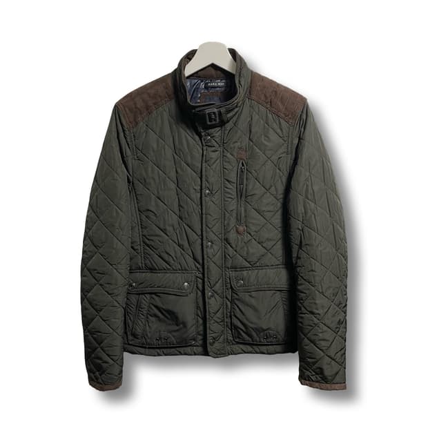 [M] 자라 맨 퀼팅 자켓 카키