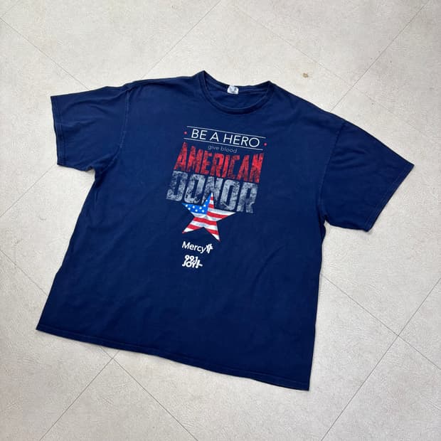 델타 빈티지 American Donor 헌혈 반팔 티셔츠