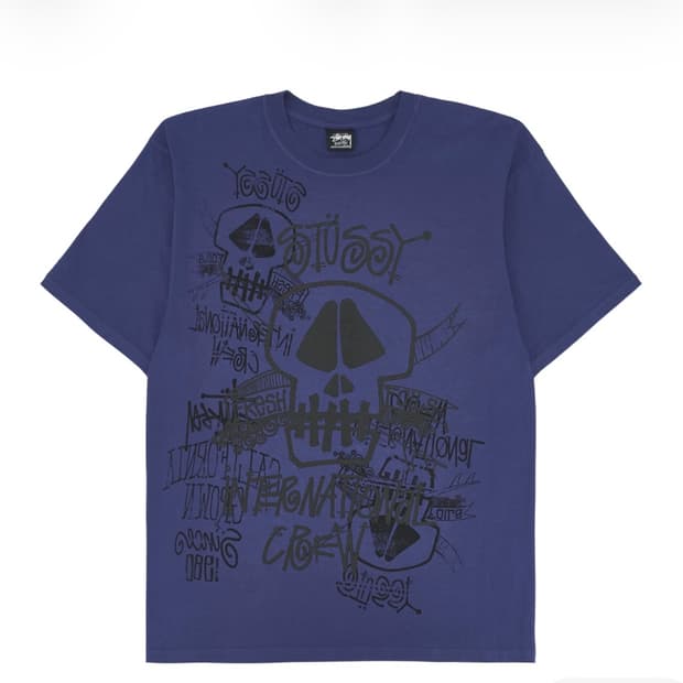 [Stussy] 스컬 피그먼트 다이드 티셔츠 인디고