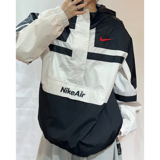 나이키 에어 배색 후드 반집업 아노락