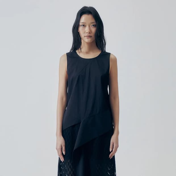 트리밍버드 슬리브리스 asymmetric draped sleeveless