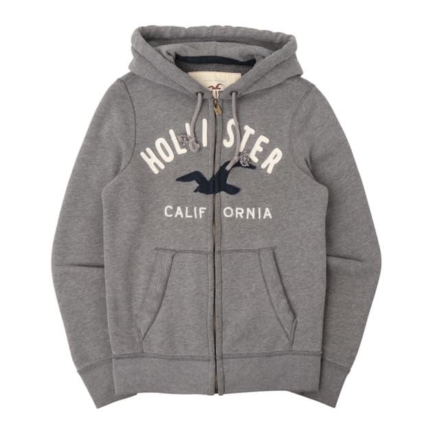 홀리스터 엠브로이드 그레이 후드집업