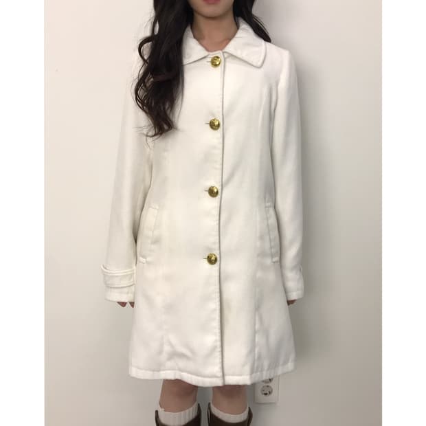 LIZ LISA Ivory Gold Button Embossed Coat