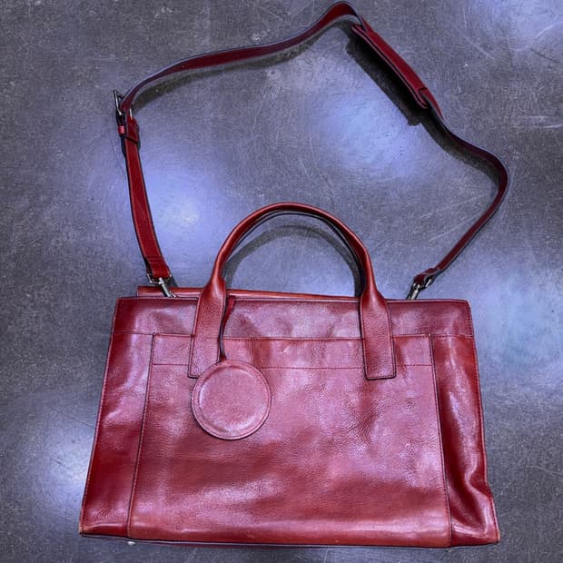 윌슨 빈티지 이탈리아 레더 가죽 브리프케이스 크로스백 레드