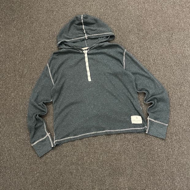 XL)Japanese vintage 여성 스냅 버튼 그레이 후디