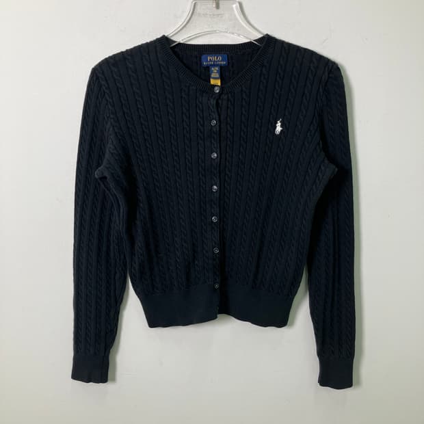 폴로 랄프로렌 케이블 니트 크롭 가디건 XL
