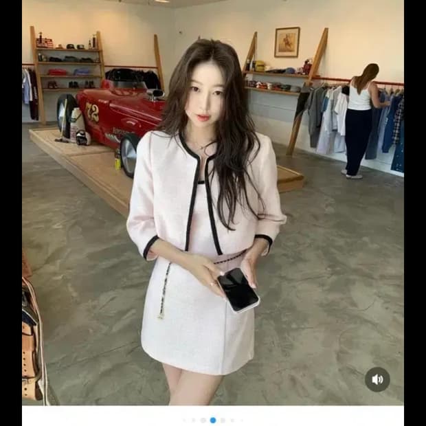 샵시예 트위드 자켓 원피스 셋업