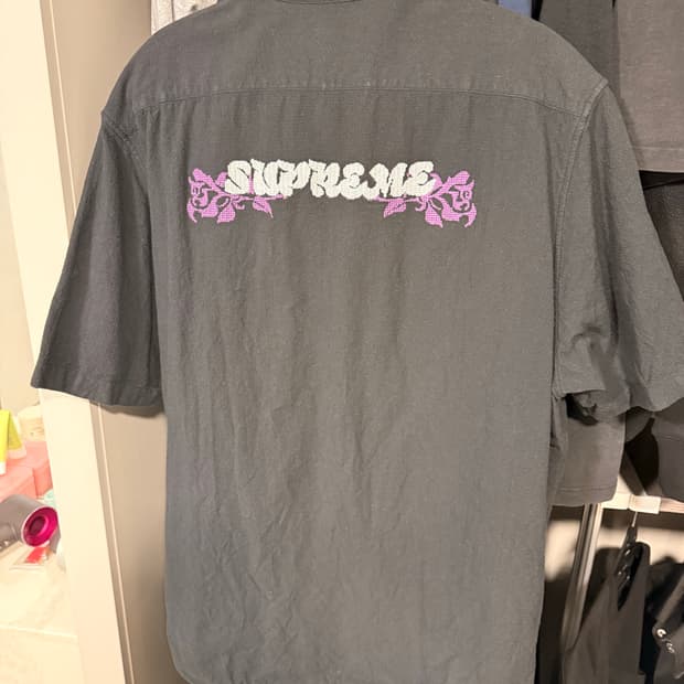 슈프림 니들포인트 숏슬리브셔츠 XL