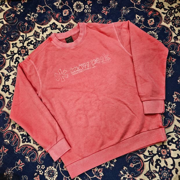 스노우피크 21Fw 피그먼트 워시드 맨투맨 L size