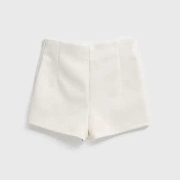 블랙업 체크윈 모직 숏팬츠 아이보리