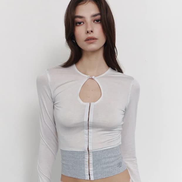 플리즈노팔로우 올리 후크 가디건