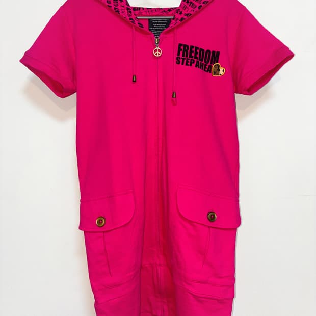 space opera y2k hot pink hood zip-up