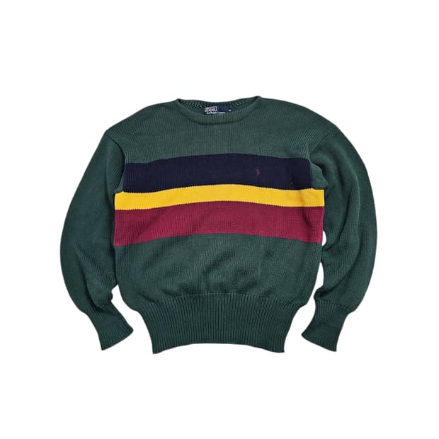 폴로 스트라이프 코튼 니트