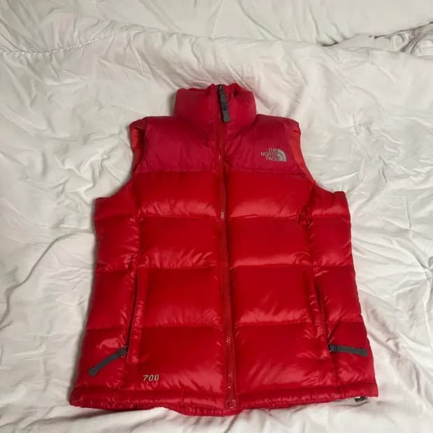 노스페이스 핑크 조끼 패딩 85 