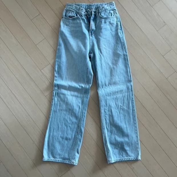 에이블리 와이드 연청바지