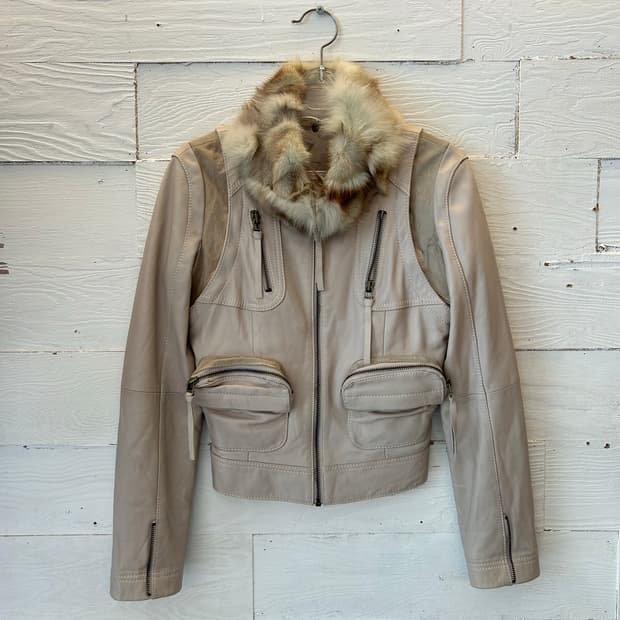 Vintage leather fur