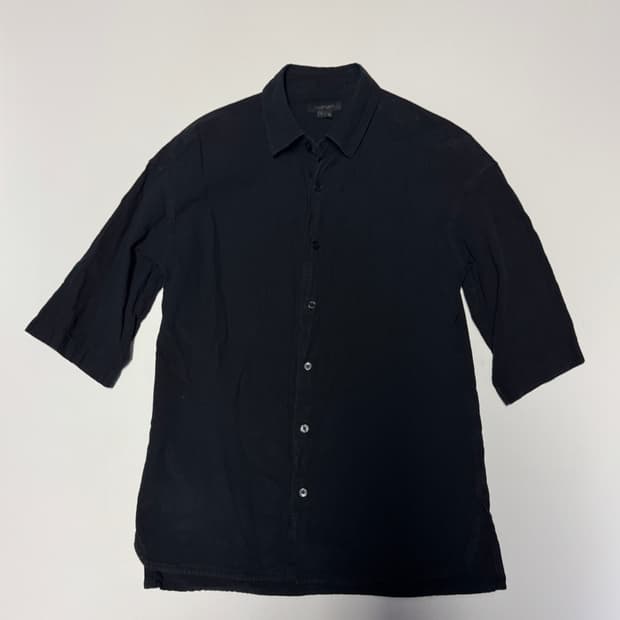 질스튜어트 옴므 미니멀 코튼 반팔 셔츠 S 블랙