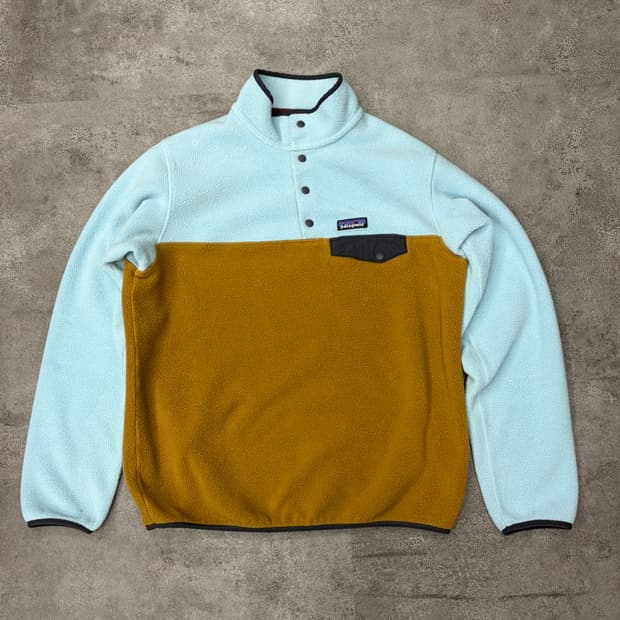 10s 파타고니아 신칠라 플리스 풀오버 블루/브라운