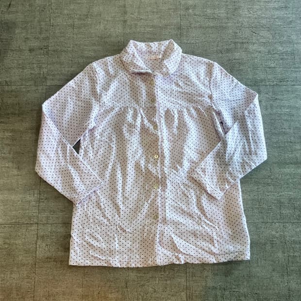 일본빈티지 Nable 하구미모리걸 할메카지 도트땡땡이 라운드셔츠