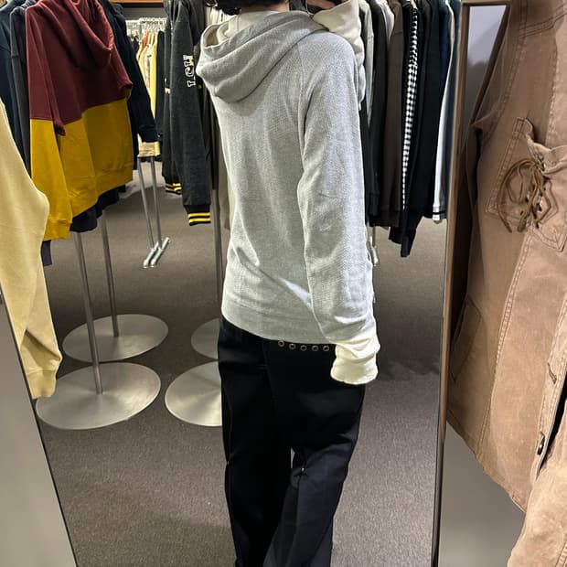 OS)DIESEL vintage 그레이 후드집업