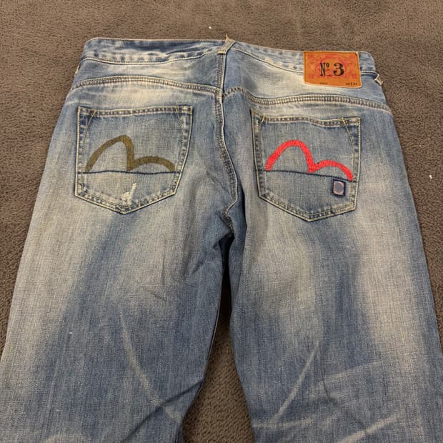 [ 정품/36X34 ] 에비수 일본 빈티지 빅로고 데님 청바지