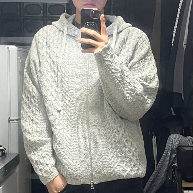 쿠어 후드집업 니트