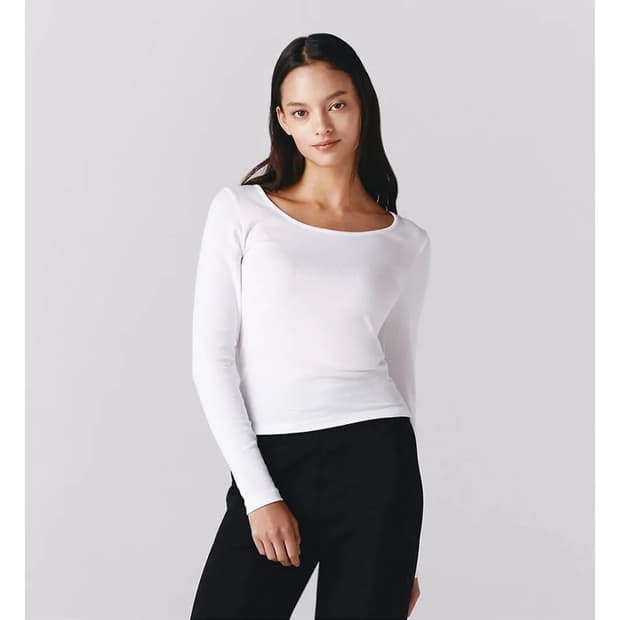 지오다노 U넥 니트티셔츠 (새상품)