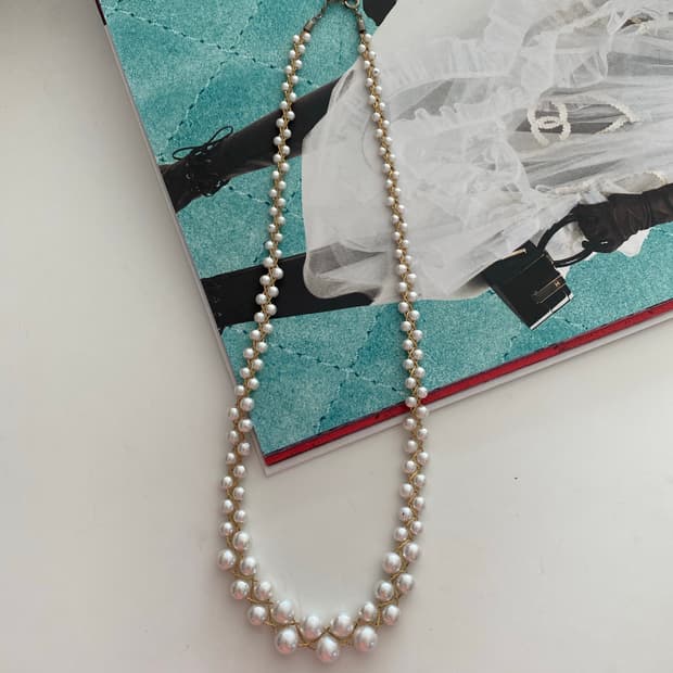 빈티지 모조진주 목걸이
