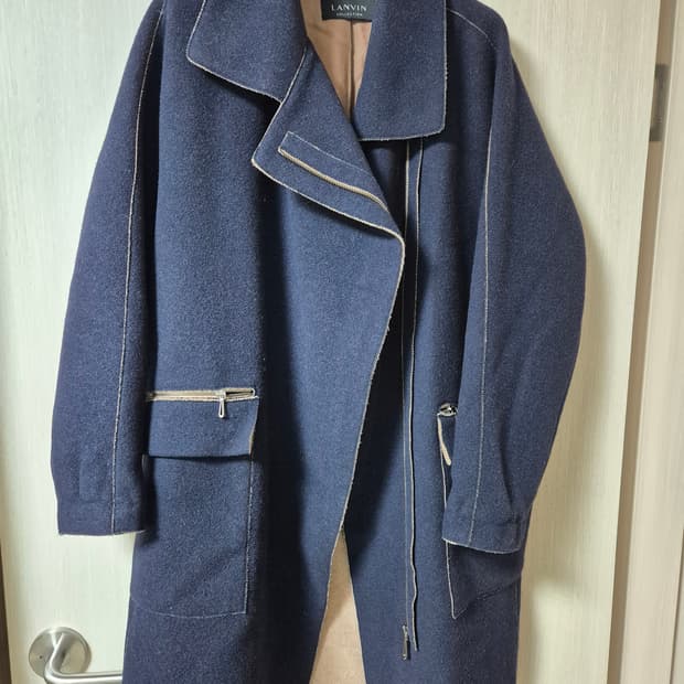 LANVIN 랑방 컬렉션 네이비 롱 코트 울코트 55