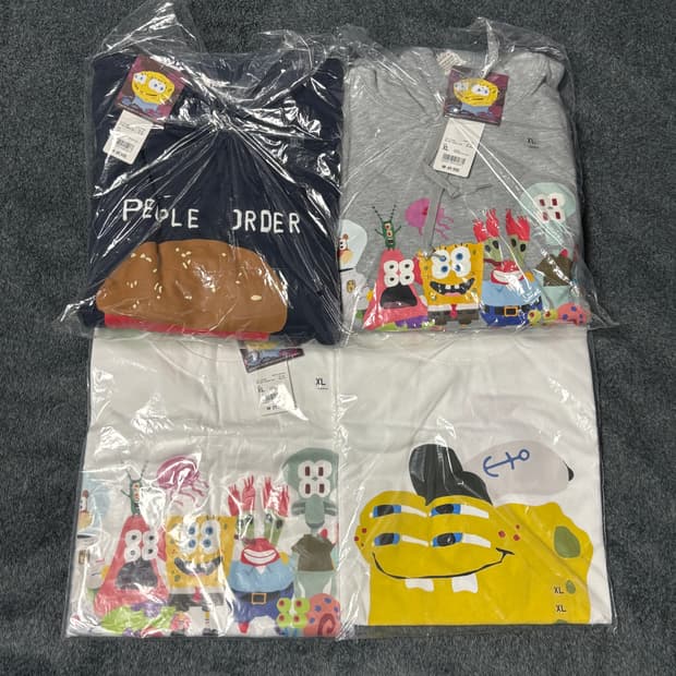 유니클로 UT 스폰지밥 콜라보 후드티, 반팔티 판매