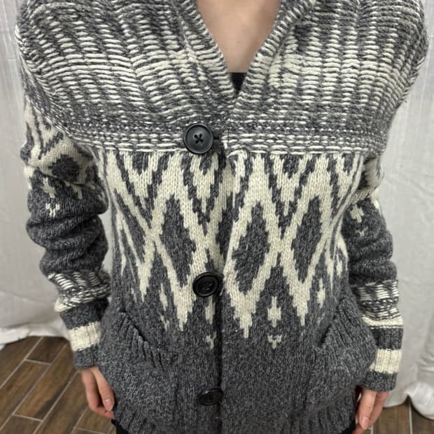 갭 gap 노르딕 패턴 코위찬 니트 가디건 집업