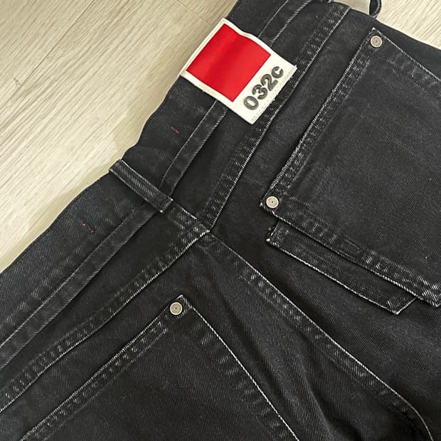 032c /30 /와이드 진 워시드 블랙