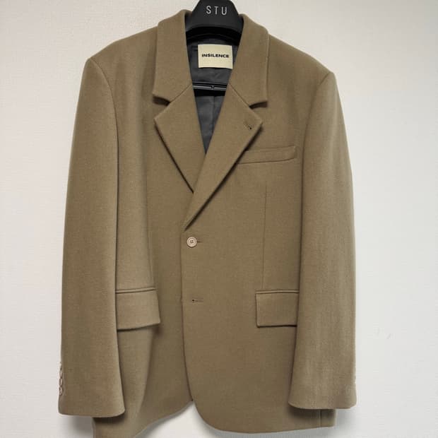 인사일런스 22FW 버진 울 헤비 블레이저 에쉬 베이지 L