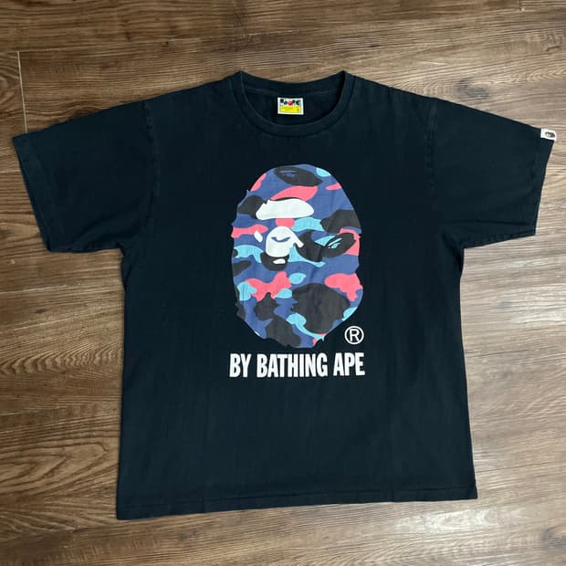 베이프 카모 사루 빅 헤드 반팔 티셔츠