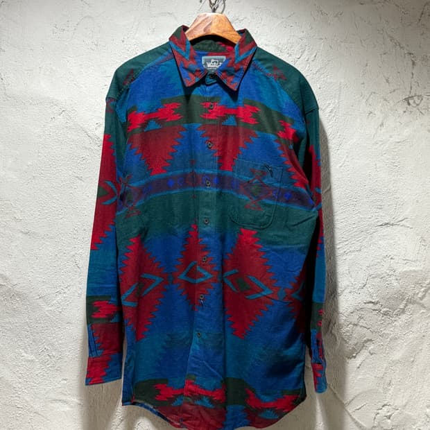 울리치 Woolrich 나바호 코튼 플란넬 셔츠 네이티브 아메리카 패턴