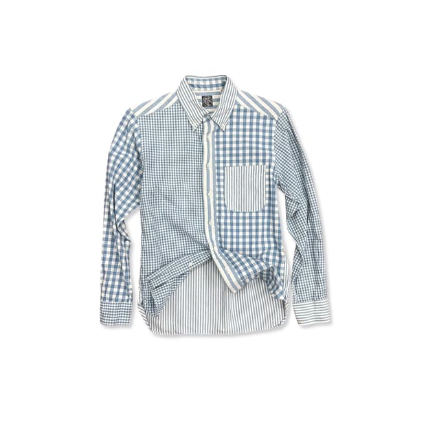 Blue multi checker cotton shirt