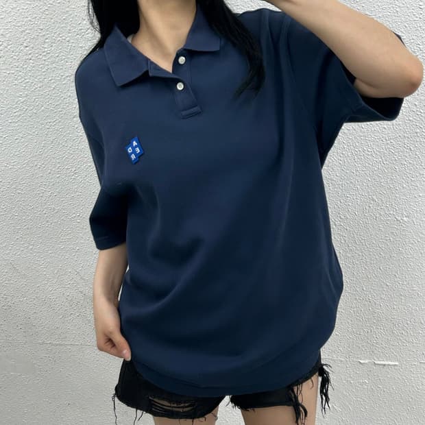 아더에러 로고 네이비 pk반팔 L