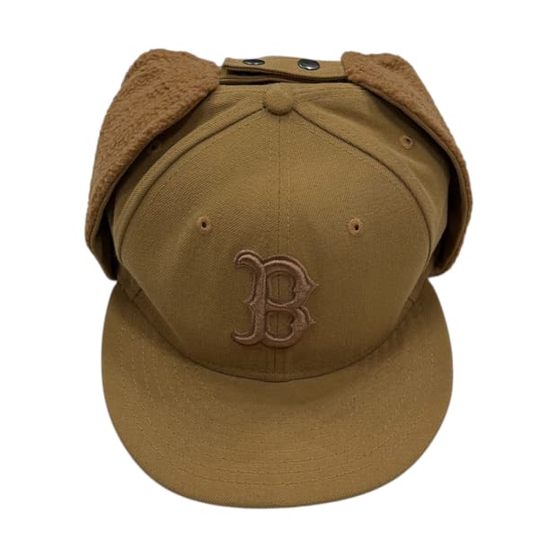 뉴에라 빈티지 보스턴 트루퍼햇 군밤 귀도리 스냅백 모자 위트 브라운