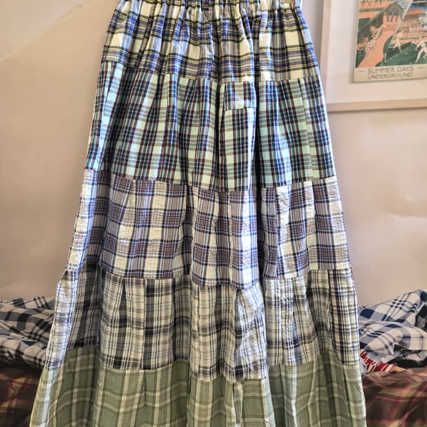 [MADE] 체크캉캉 롱 패치스커트🤍