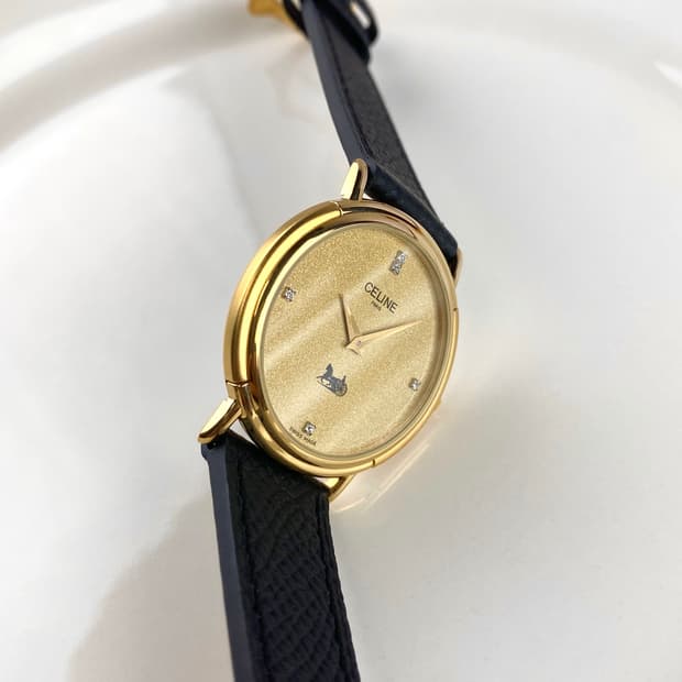 [FULL SET] CELINE round gold 5P watch