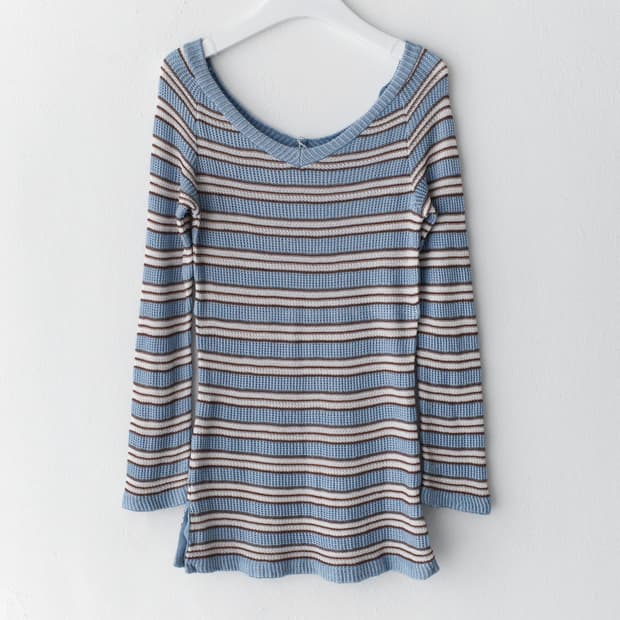philosophy) stripe deep v-neck knit